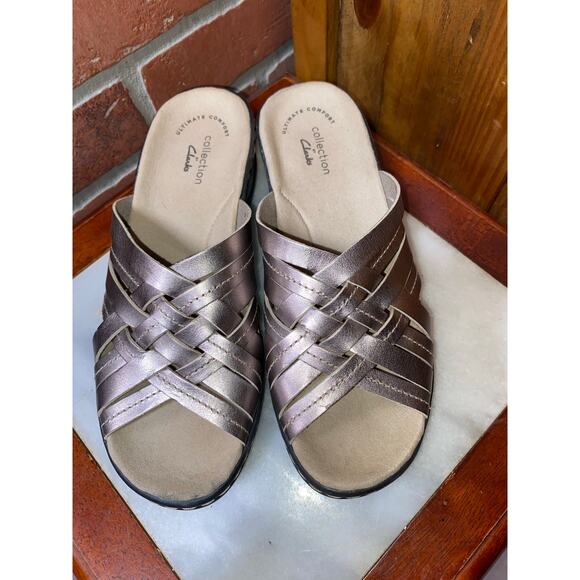 CLARKS Collection Ultimate Comfort Lexi Selina Women's Wedge Slide Sandals Sz 6 - Picture 6 of 6